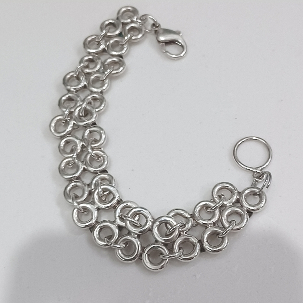 Sterling Silver 925 Solid Link 43gm Bracelet - image 2